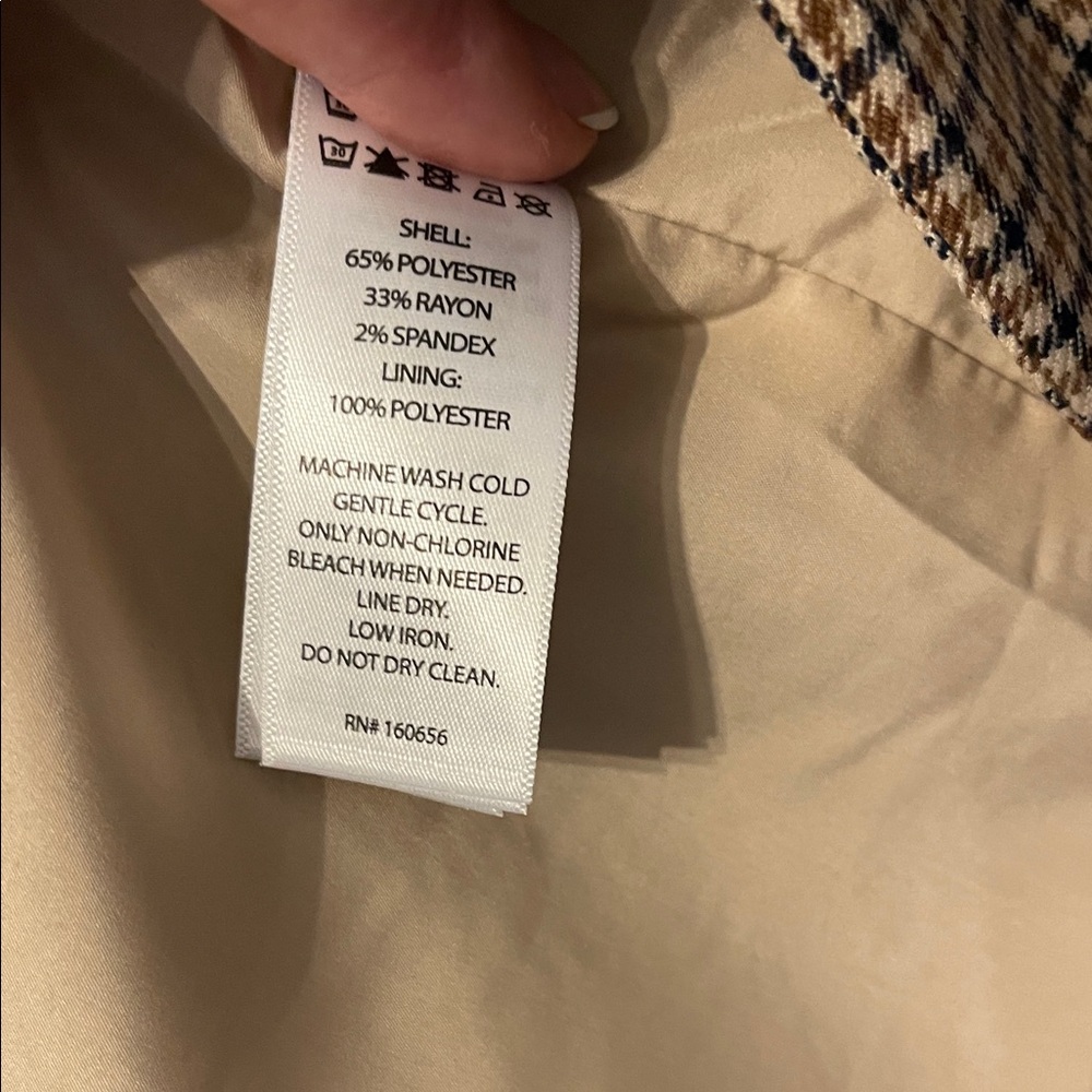 Sincerely Jules Beige Checkered Blazer NWT - Picture 3 of 4